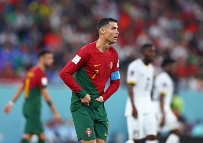 Cầu thủ Cristiano Ronaldo của đội tuyển Bồ Đào Nha trong trận đấu với Ghana ngày 24/11 tại World Cup 2022 ở Qatar. Ảnh: Reuters.