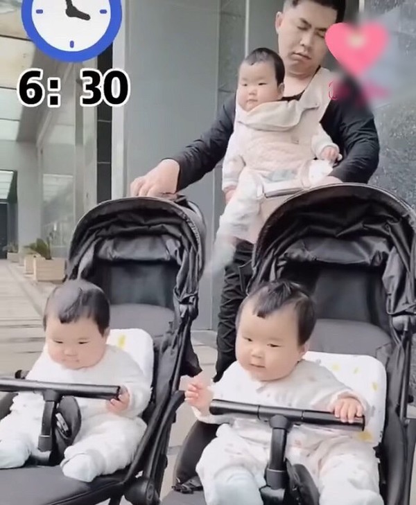 Một ngày dài của ông bố trẻ bắt đầu vào lúc 6h30. (Ảnh: Sohu)