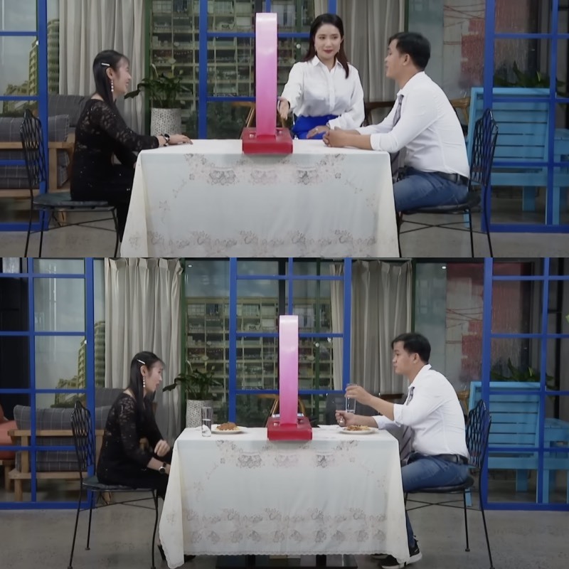  Hai anh chị đã chia sẻ và nói rất nhiều về sở thích cũng như điểm mạnh, điểm yếu của nhau. (Ảnh: Chụp màn hình Hẹn ăn trưa)
