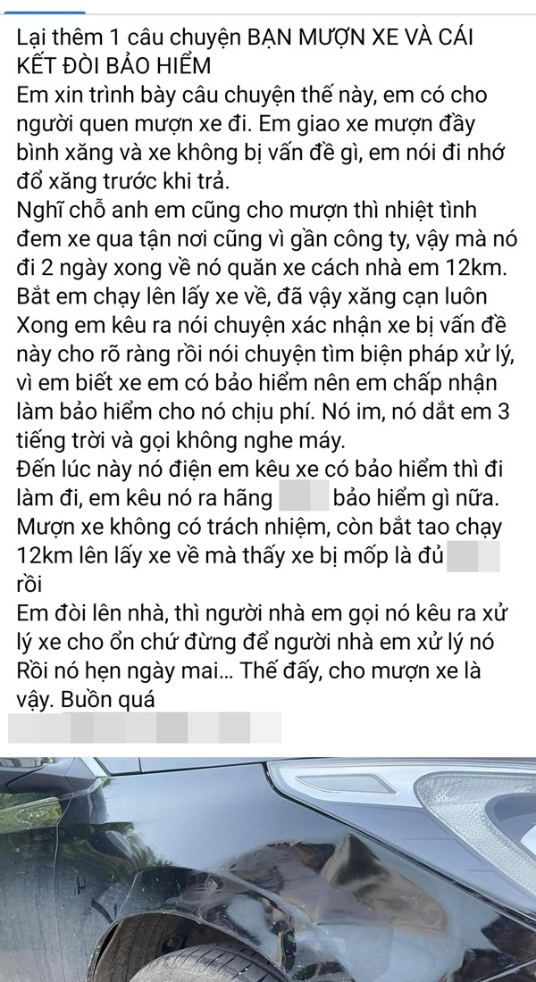  Khổ chủ đăng tải bài viết chia sẻ nỗi bức xúc. (Ảnh: Chụp màn hình Oto+)