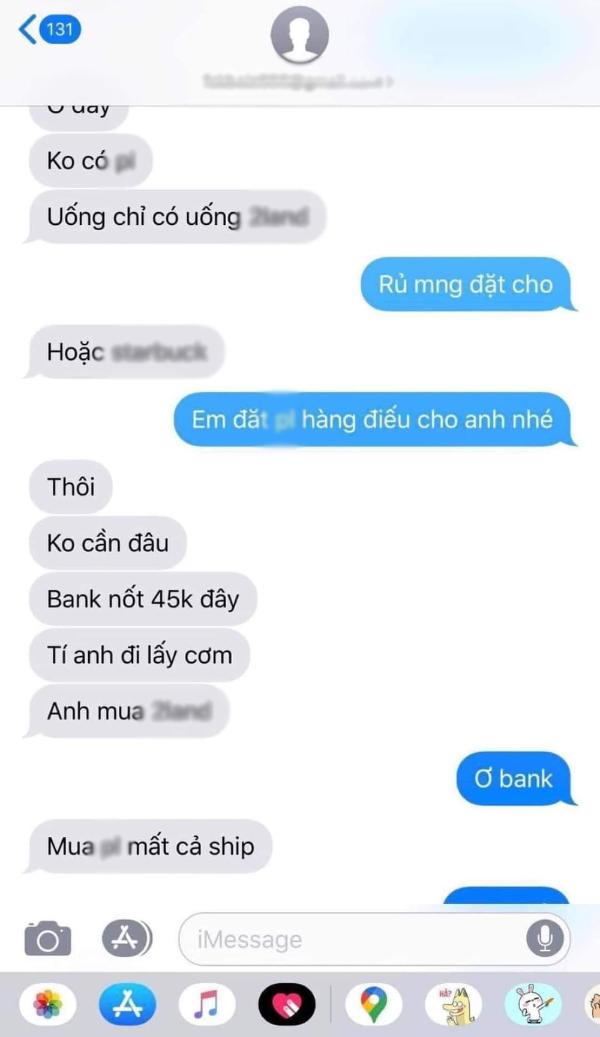  Xin tiền người yêu nhưng nói với thái độ như ra lệnh.&nbsp;(Ảnh: FB T.N.L)