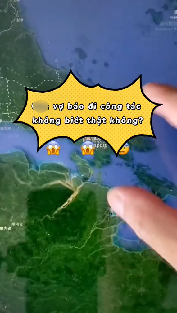 Chồng nghi ngờ vợ nói dối khi công tác. (Ảnh: Chụp màn hình video TikTok N.C.D)