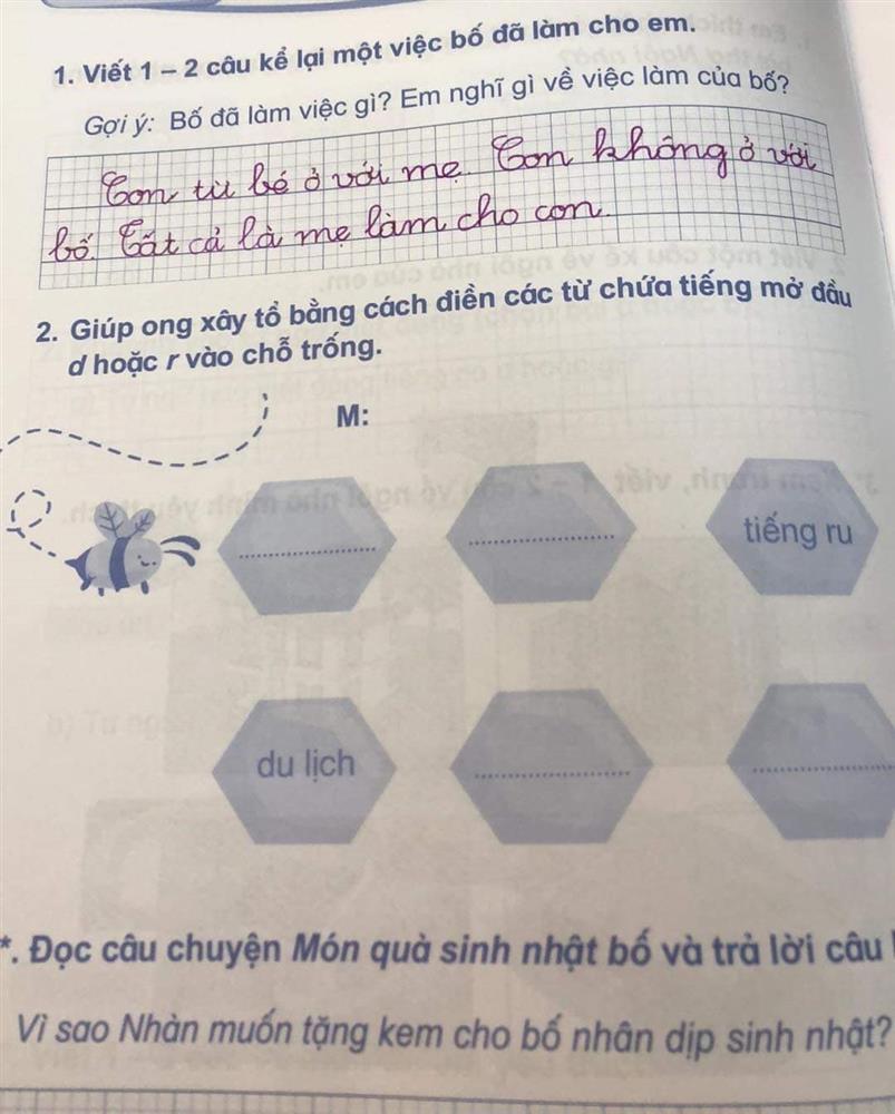 Tả việc bố làm, học sinh viết đúng 3 câu nhưng đọc xong nghẹt thở-1