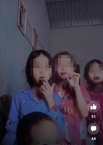 SỐC: 3 bé gái vừa hút thuốc lá vừa nhảy nhót như ở bar-2