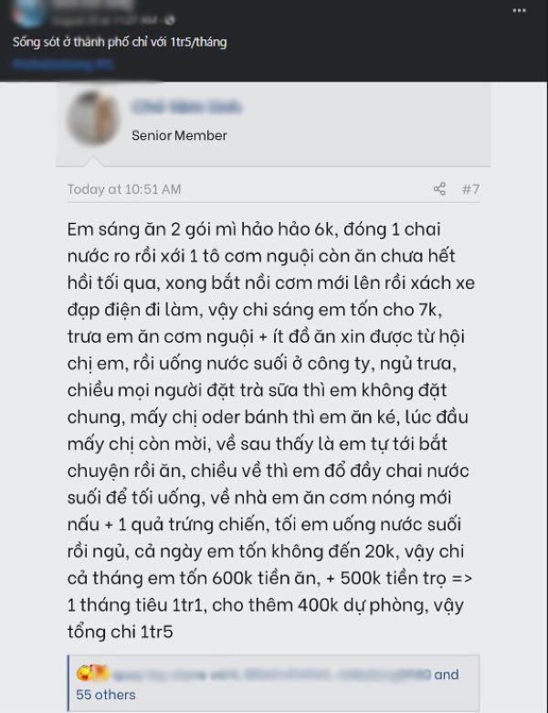 Tranh cãi việc cô gái sống ở thành phố chỉ với 1,5 triệu/tháng-3