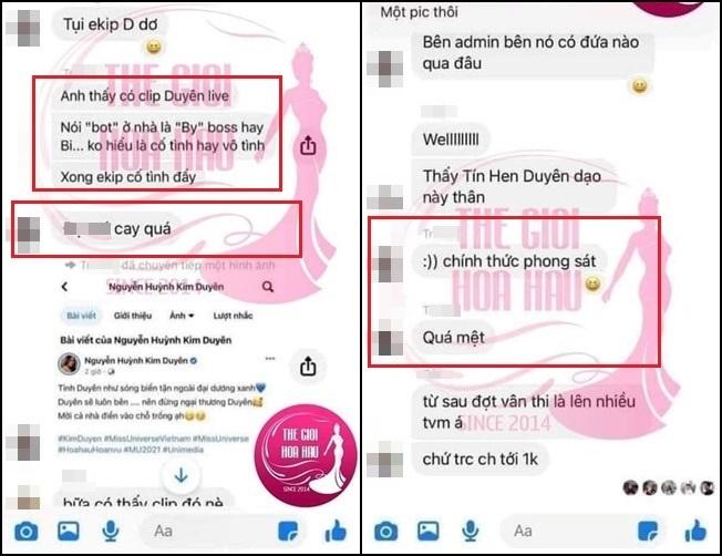 Tin nhắn cho thấy trưởng FC của Khánh Vân có hành động chơi xấu các nàng Hậu