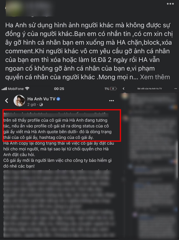 Hà Anh bị một netizen tố sử dụng trái phép hình ảnh cá nhân người khác