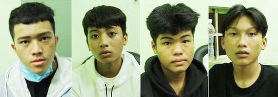 Các đối tượng: Chiến, Bi, Hào, Hưng tại cơ quan công an