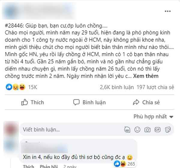 cướp chồng, bạn thân cướp chồng, giới trẻ 