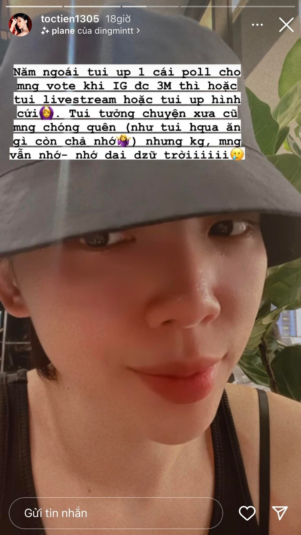 Tóc Tiên từng có lời hứa sẽ đăng ảnh cưới khi Instagram cá nhân đạt 3 triệu người theo dõi.