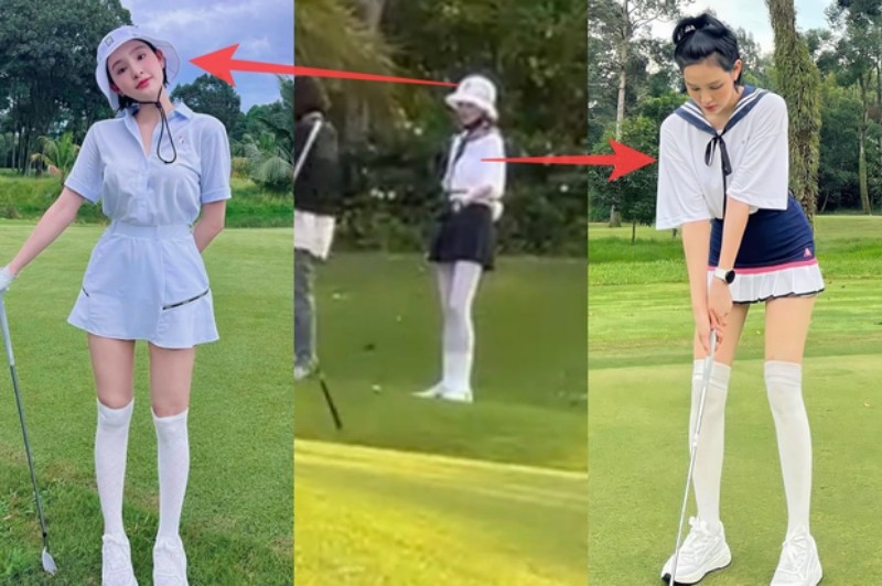 So sánh vóc dáng của Hiền Hồ và nhân vật trong clip.