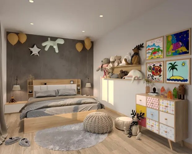 Phòng ngủ của con gái Hồng Đăng với nội thất dễ thương