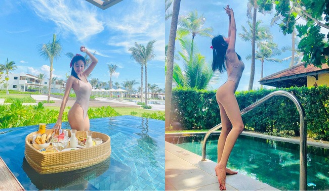 Thủy Tiên từng khiến dân tình xôn xao khi khoe ảnh diện đồ bơi một mảnh làm nhiều người lầm tưởng cô quên mặc đồ khi nhìn bức hình từ xa.