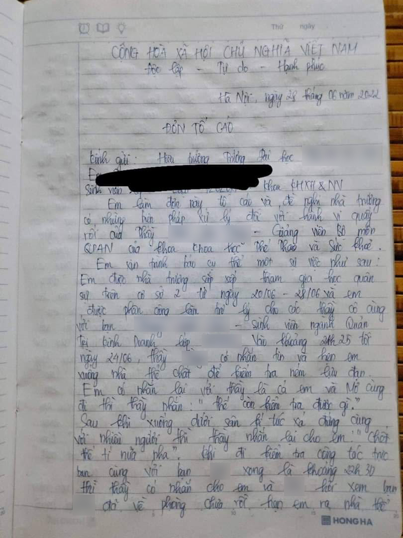 Xôn xao 2 nữ sinh làm đơn tố 1 nam giảng viên quấy rối tình dục trong kỳ học quân sự - 3