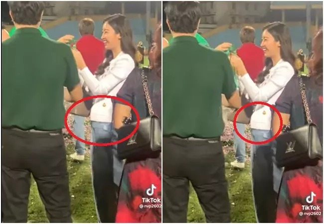 Đỗ Mỹ Linh bị soi vòng 2 nhô cao.