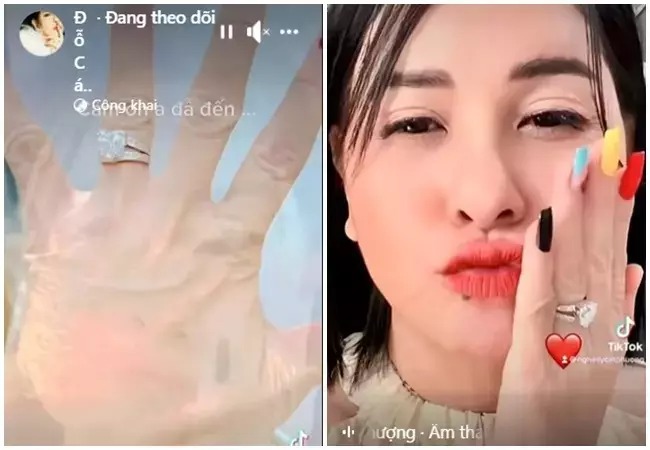 Ít ngày trước, nữ diễn viên khoe chiếc nhẫn "sáng chói" ngón áp út và "cảm ơn anh đã đến", làm rộ tin đồn được cầu hôn. Tuy nhiên, Cát Phượng chưa nói gì thêm về những lời đồn đoán.