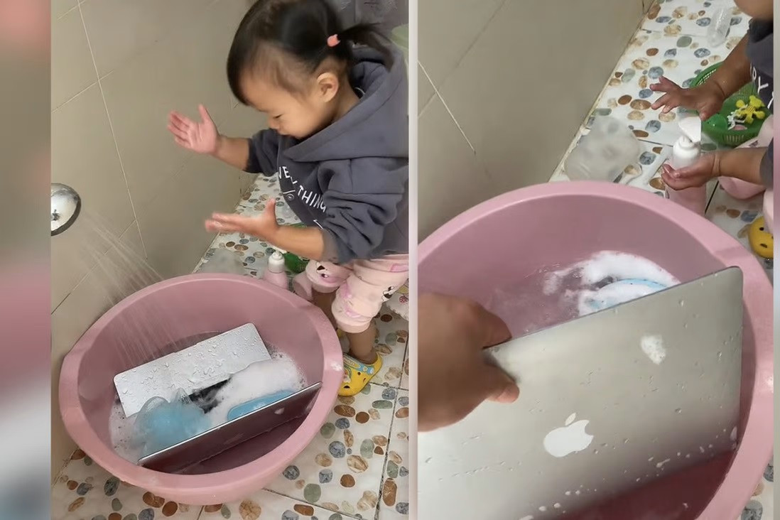 bo phan nan laptop qua nhieu bui ban hanh dong cua con gai khien ai nay giat minh
