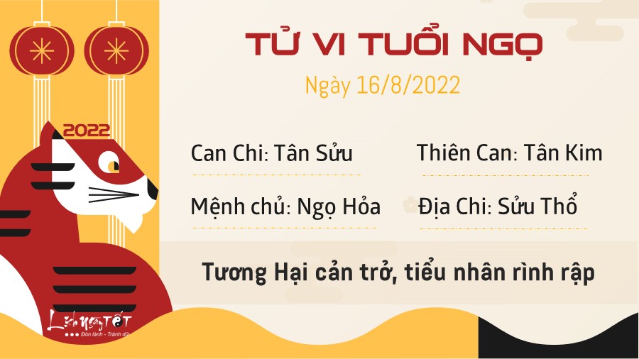 Tu vi ngay 16/8/2022 cua 12 con giap - Ngo