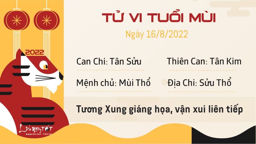 Tu vi ngay 16/8/2022 cua 12 con giap - Mui