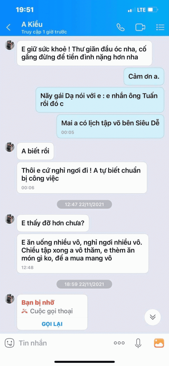 Đoạn tin nhắn tình cảm giữa Cát Phượng và Kiều Minh Tuấn chứng minh cả hai vẫn đang tốt đẹp