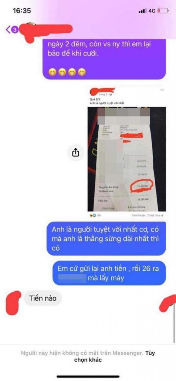 cắm sừng, chia tay đòi quà, đòi quà