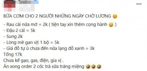 mâm cơm, mâm cơm chờ lương, giới trẻ 