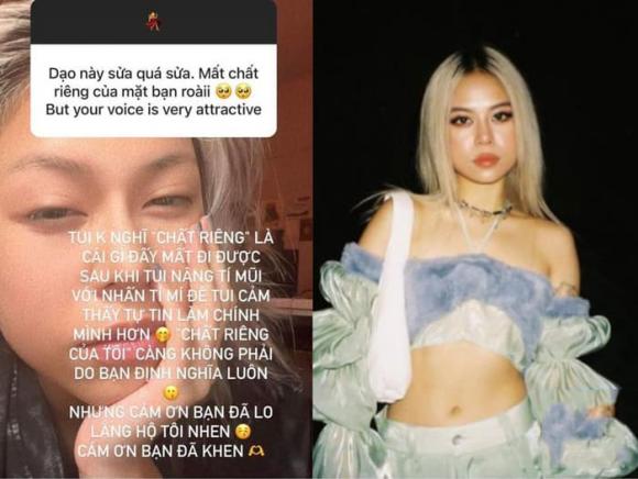 Tlinh đáp trả khi bị chê sửa quá nhiều làm mất chất riêng trên gương mặt.