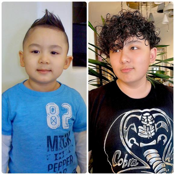  viết về cậu con trai thứ hai có mái tóc "bom nguyên tử".