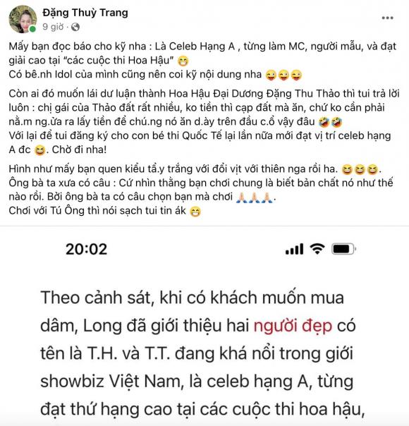 Chị gái Hoa hậu Đại dương Đặng Thu Thảo lên tiếng cực gắt khi em gái bị réo tên giữa ồn ào đường dây bán dâm của "tú ông" L.H.L.