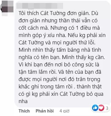 Cát Tường bị khán giả góp ý về công tác thiện nguyện