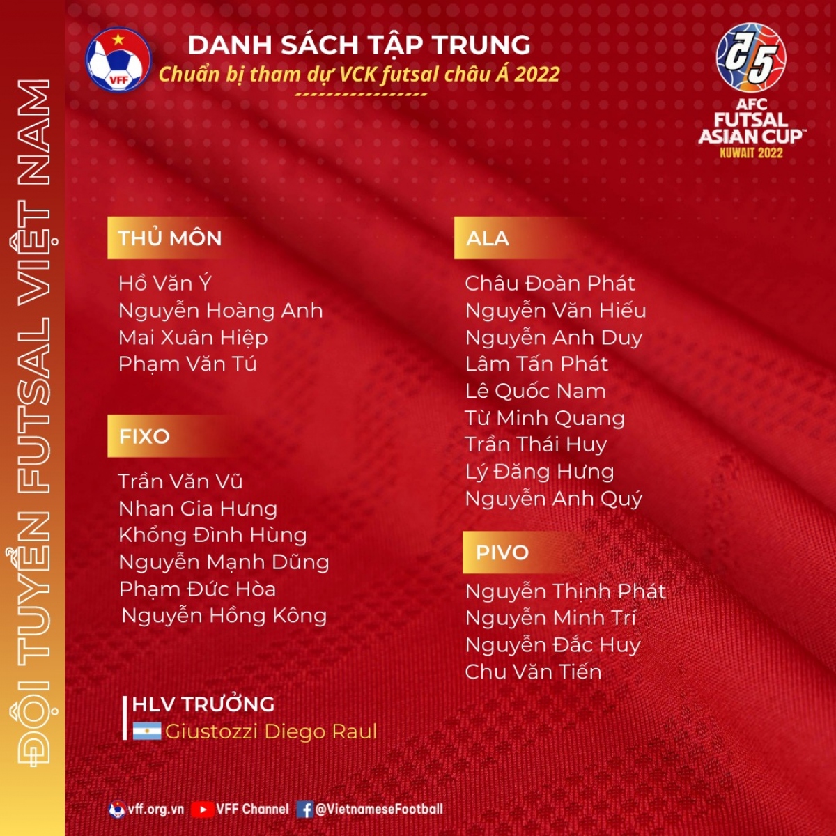 hlv tung vo dich world cup se cung Dt futsal viet nam du dau thai lan hinh anh 2