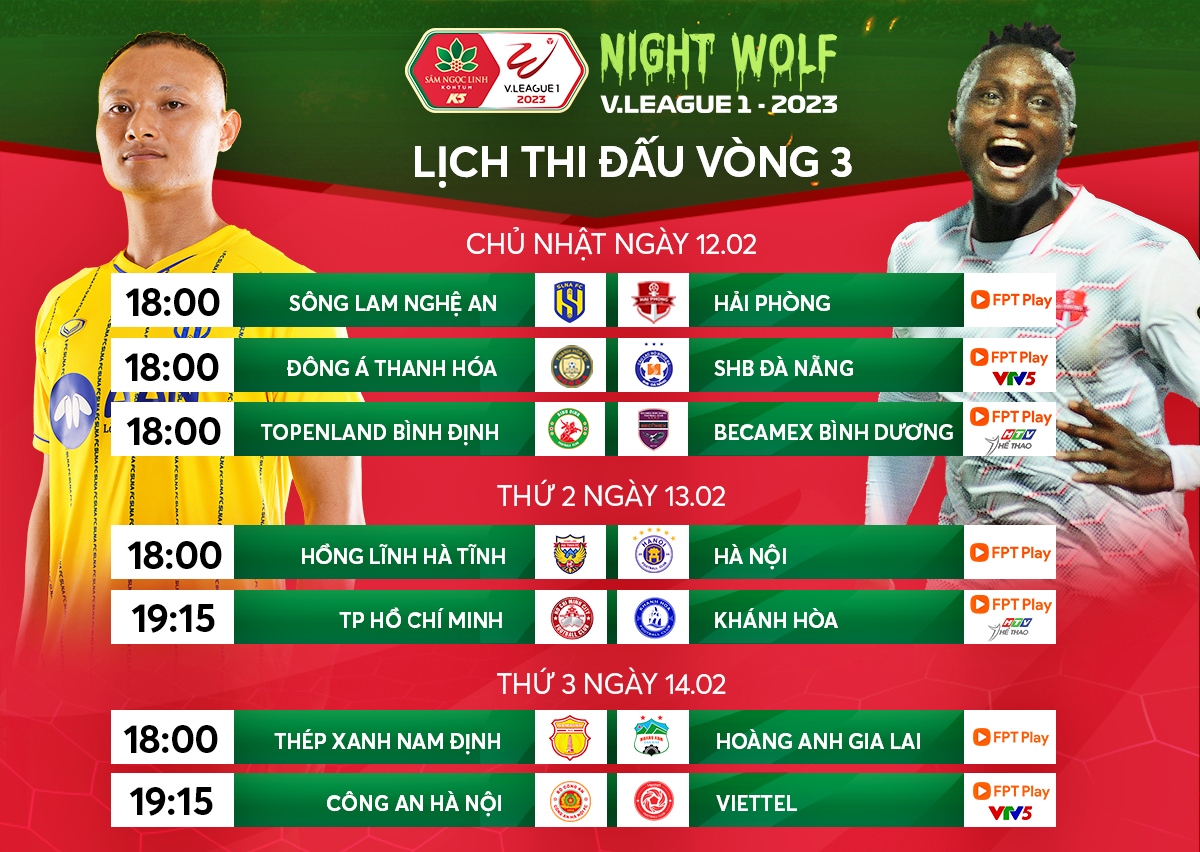 vong 3 v-league 2023 nam Dinh so tai voi hagl, cahn dau viettel fc hinh anh 1