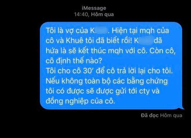 Chồng ngoại tình hơn 1 năm, Chính thất chính thức nhắn tin 