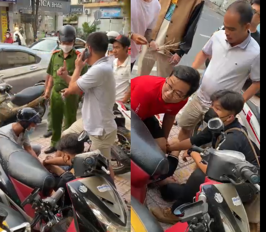 Giảng viên Trường đại học An ninh nhân dân lao ô tô chặn xe, truy đuổi bắt tên cướp giật - ảnh 1