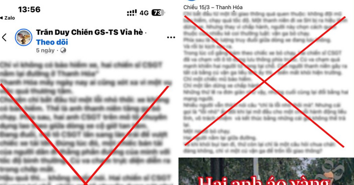 Công an xác minh tài khoản Facebook tung tin giả “2 CSGT tử vong khi truy đuổi xe vi phạm”