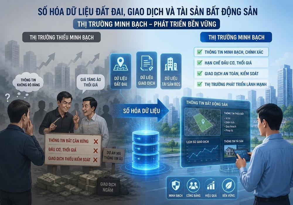 Công tác số hóa dữ liệu đất đai hướng tới thị trường bất động sản minh bạch và hiệu quả hơn.