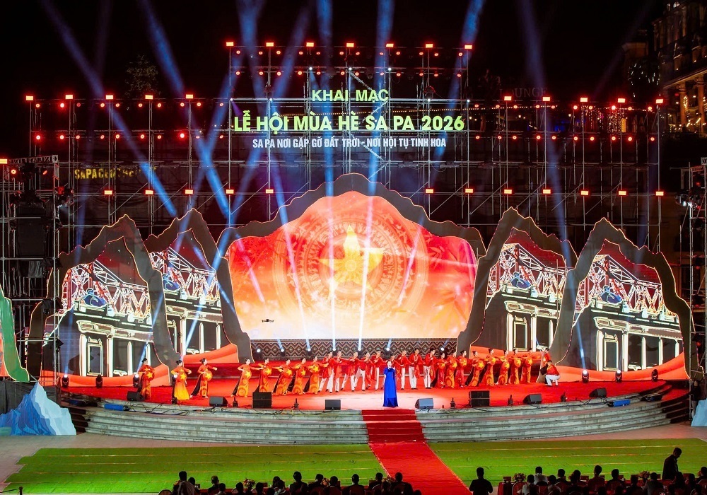 Khai mạc Lễ hội mùa hè Sa Pa 2026 nơi sắc màu văn hóa Tây Bắc hòa cùng không khí sôi động của mùa hè vùng cao. Ảnh NVCC.