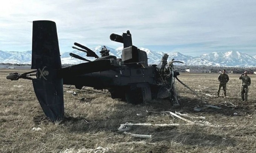 Trực thăng AH-64D rơi tại bang Utah hồi giữa tháng 2. Ảnh:&nbsp;Utah National Guard