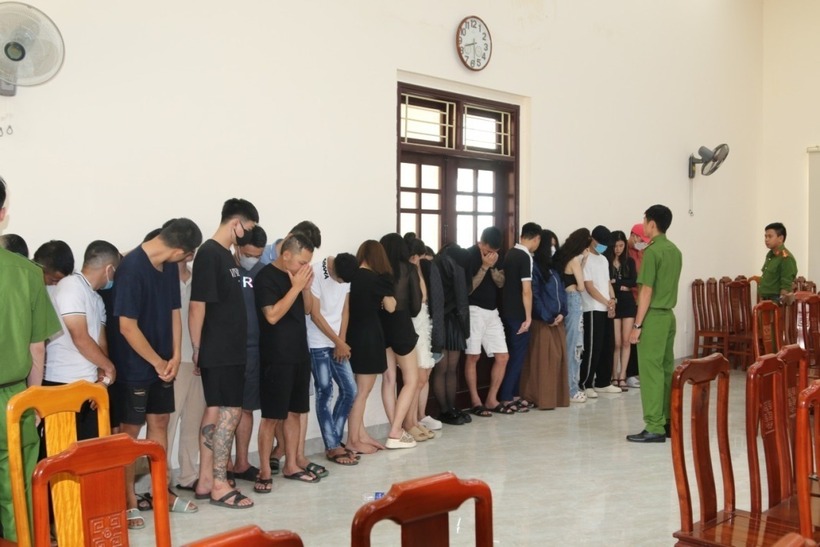 Lực lượng chức năng phát hiện 29 người dương tính với chất ma túy. Ảnh: VOV