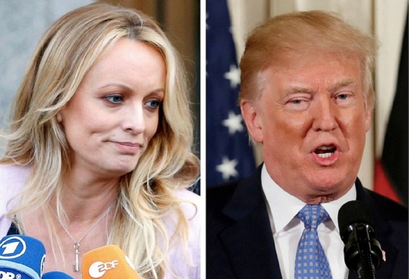 Ông  Donald Trump và diễn viên phim người lớn Stormy Daniels. Ảnh: Reuters