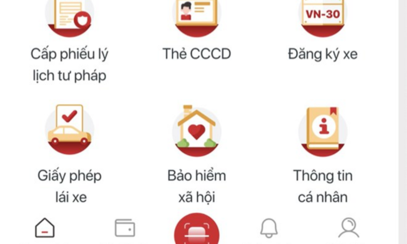 Tiện ích Cấp phiếu lý lịch tư pháp trên app VNeID (Ảnh: Cục C06).