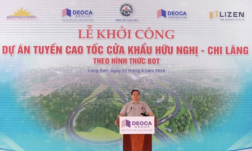 Thủ tướng Chính phủ Phạm Minh Chính phát biểu tại lễ khởi công Dự án PPP tuyến cao tốc cửa khẩu Hữu Nghị - Chi Lăng