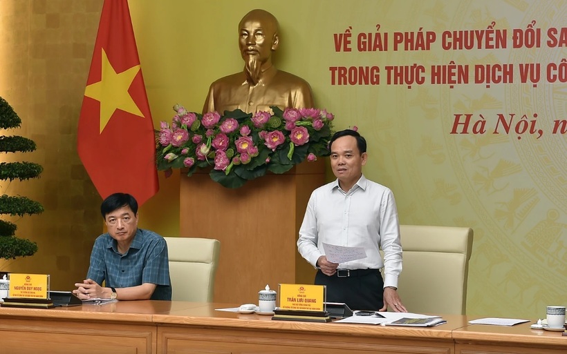 Phó Thủ tướng Trần Lưu Quang phát biểu tại cuộc họp. Ảnh: Dân trí.