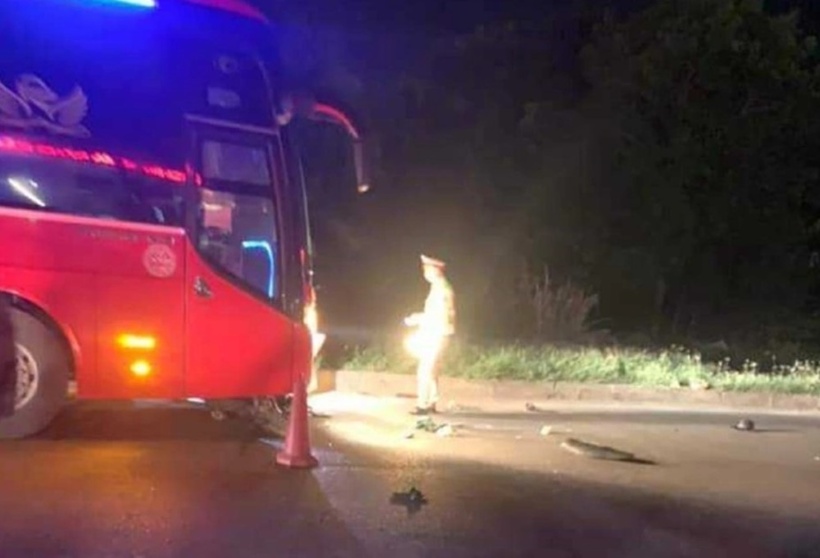 Hiện trường xảy ra vụ tai nạn. Ảnh: Báo Người lao động.