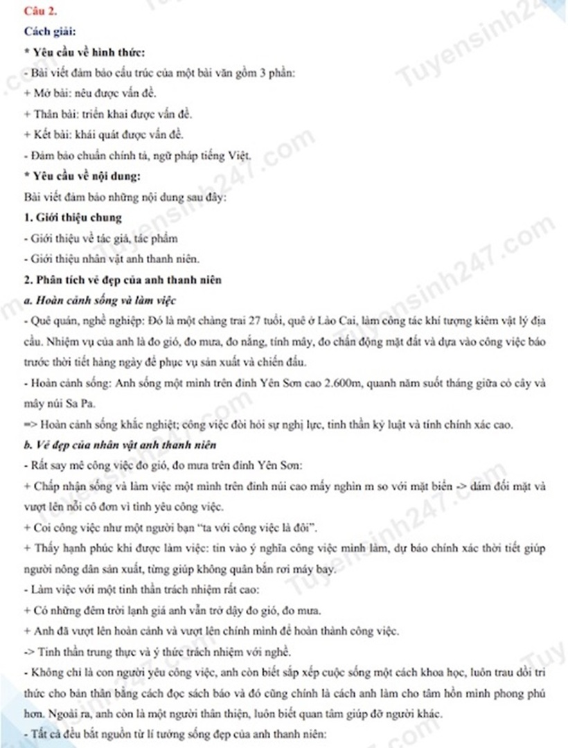 Kỳ thi tuyển sinh vào lớp 10: Đề thi, đáp án gợi ý môn Ngữ văn tỉnh Vĩnh Phúc - 3