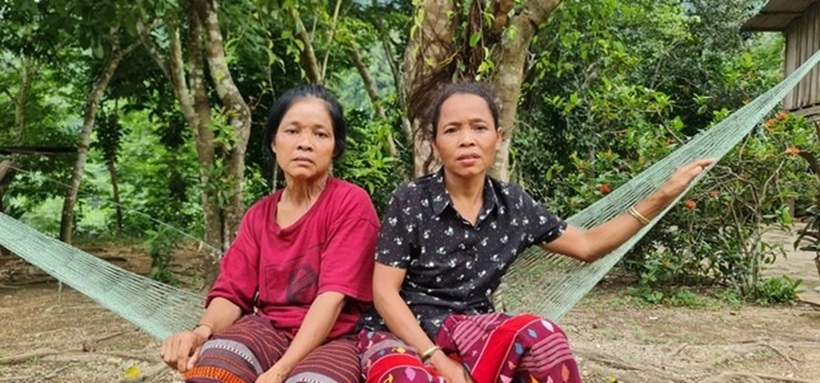 2 người phụ nữ nói bắt gặp hồ ở rừng Đìu Đo. Ảnh: Tiền Phong