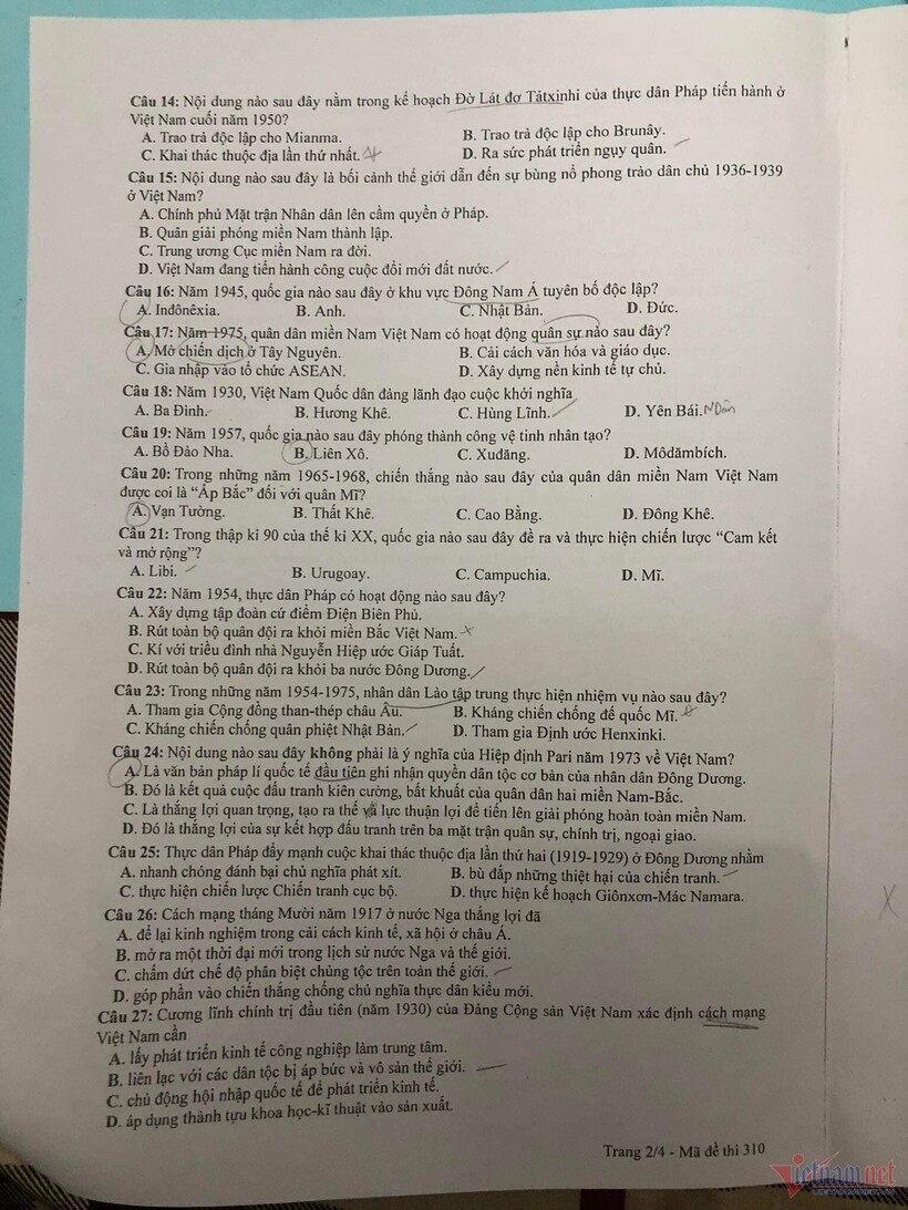Đáp án, đề thi môn Lịch sử mã đề 314 tốt nghiệp THPT 2024 chuẩn nhất, chính xác nhất - 5