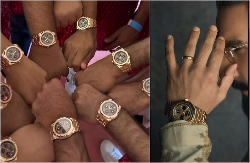 Dàn phù rể của chú rể Anant Ambani được tặng chiếc đồng hồ hiệu Audemars Piguet có giá khoảng 240.000 USD (6 tỷ đồng). Ảnh: Hindustan