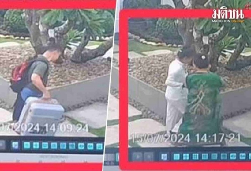 Nhóm khách kéo valy vào khách sạn ở Thái Lan ngày 15/7/2024. Ảnh: Matichon