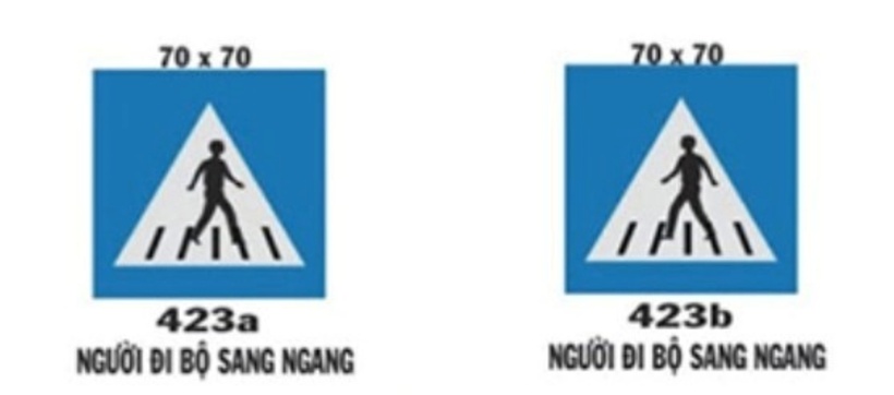 Biển này được sử dụng để chỉ dẫn người đi bộ, cũng như người tham gia giao thông biết vị trí dành cho người đi bộ sang ngang.